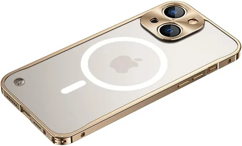 Vista 7 de kaitesi Funda magnética para iPhone 14 compatible con MagSafe Metal aleación de aluminio parachoques mate translúcido cubierta trasera con protector