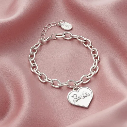 Vista 2 de Barbie Pulsera de corazón grueso - Plata, Zinc, No es una piedra preciosa
