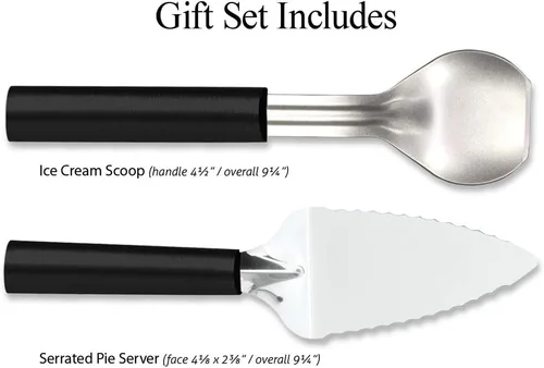 Vista 2 de Rada Cuchara para pastel de cubiertos y helado - Juego de regalo Pie A 'La Mode con asas de resina de acero negro