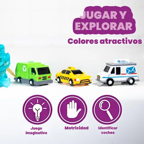 Vista 7 de Tub Works® Vehicles™ Coches de Baño Libres de Moho, Paquete de 6 Sellados, Diseño de Juguetes de Baño Sin Agujeros que Mantiene la Humedad Afuera