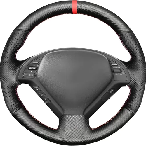 Vista 8 de Loncky - Funda de cuero para volante color beige, ajuste personalizado para Infiniti G37/ Infiniti G35/ Infiniti EX35 /Infiniti EX25/ Infiniti EX37