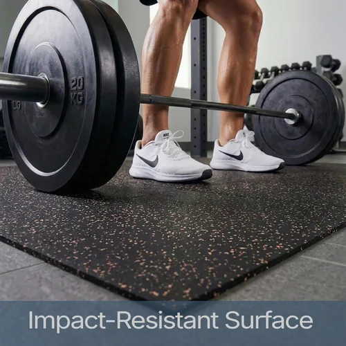 Vista 4 de Rollo de piso de goma resistente de 1/4" de espesor de Floor Inc Tapetes de piso de goma reciclada flexibles para gimnasio en casa Tapete