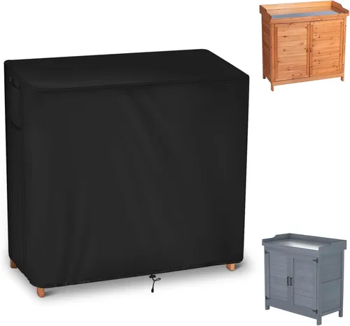 Vista 12 de Funda para Mesa de Trasplante, Cubierta Impermeable para Gabinete de Almacenamiento al Aire Libre Mederla 32"x19"x36", Funda Protectora para Armario