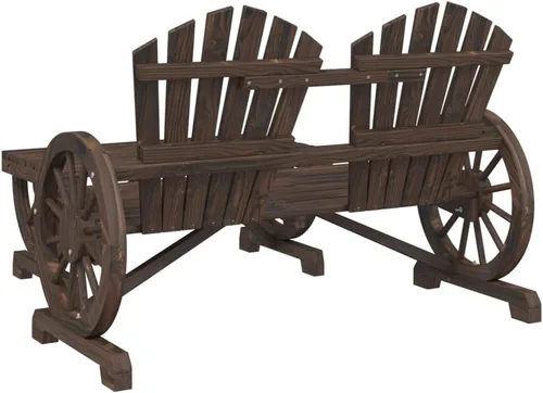 Vista 7 de Juego de salón de jardín de 4 piezas para exteriores, madera de abeto maciza, acabado de madera quemada marrón para patio, balcón y patio trasero