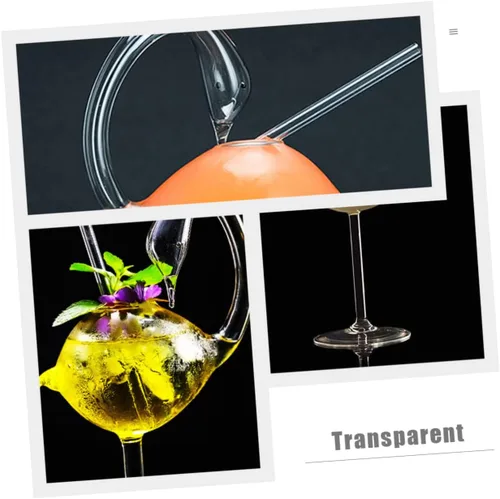 Vista 10 de Hemoton Copas de cóctel en forma de cisne de 6.0 fl oz con pajita de vidrio, copas de vino creativas, copas para beber jugo Martini, whisky