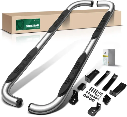 Vista 12 de YHTAUTO - Estribos de 3 pulgadas para Chevy y GMC, cabina estándar/cabina regular Cromo