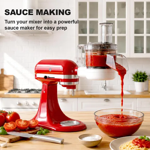Vista 11 de Procesador de alimentos para KitchenAid, picadora de alimentos vegetales 5 en 1 para KitchenAid, incluye cortar en cubitos, triturar, moler salsa