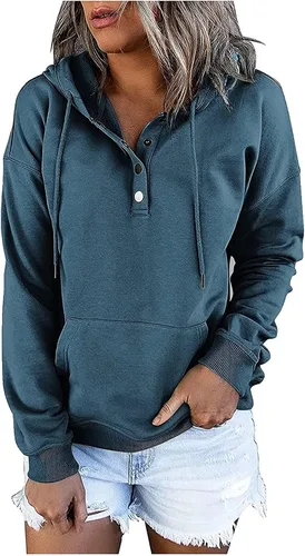 Vista 2 de Sudaderas con capucha elegantes para mujer, de manga larga, con cordón, sudaderas con capucha para otoño, trajes de moda 2023