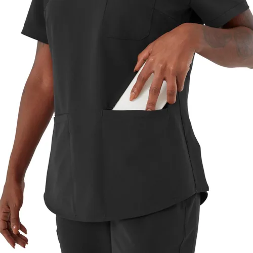 Vista 4 de Medline Lexington AVE - Camiseta médica para mujer, color morado real, talla M, cada una Negro