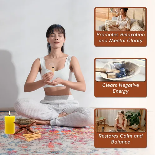 Vista 4 de Varillas de palo santo prémium, varillas de incienso, para purificar, limpieza, curación, meditación y alivio del estrés. 100% naturales
