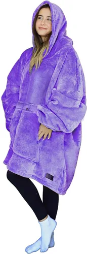 Vista 39 de Tirrinia - Sudadera con capucha de gran tamaño, manta de sherpa cómoda, reversible, gigante, para adultos, hombres, mujeres, adolescentes, esposa