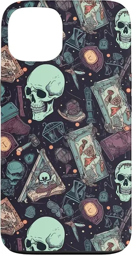 Vista 7 de Eerie Tarot Cards and Crystals Pattern Scary Cute Halloween Case for iPhone 17