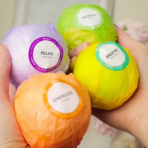 Vista 2 de Bombas de baño de lujo para mujeres, bombas de baño de burbujas de 4 onzas, bombas de baño naturales para relajación y alivio del estrés, regalos