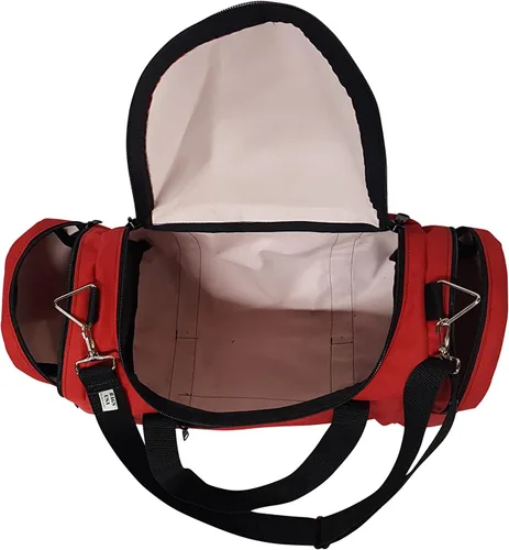 Vista 18 de Bolsa de lona triple grande con apertura en U, bolsillo frontal y dos compartimentos laterales, perfecta bolsa de cabina fabricada en Estados Unidos.
