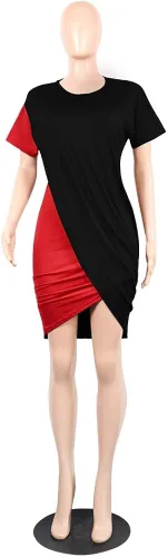 Vista 4 de Ophestin - Mini vestido corto de manga corta para mujer
