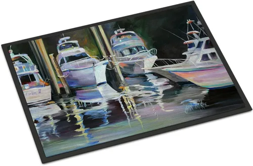 Vista 101 de Caroline's Treasures JMK1017JMAT - Tapete de caza de rana garza azul, 24 x 36 pulgadas, tapete para puerta delantera, interior y exterior