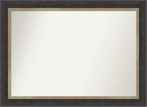 Vista 192 de Amanti Art Espejo personalizado, espejo de baño negro Astor, espejo de pared o espejo de tocador de baño sobre el fregadero (25 x 25 pulgadas)