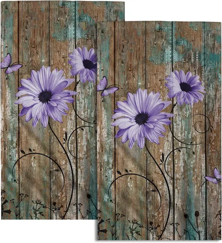 Vista 28 de Giwawa Juego de 2 toallas de mano vintage con diseño de oso y ciervo, diseño de alce y árbol, toalla de cara súper suave para baño, cocina, hombre