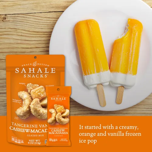 Vista 3 de Sahale Snacks - Mezcla glaseada de nueces de macadamia, anacardos, vainilla y mandarina, 4 onzas (paquete de 6) 6 Packs, Dry-Roasted Deluxe Mixed