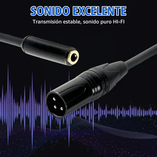 Vista 5 de Cable XLR a 1/8, 3 pines XLR macho a 1/8 pulgadas 0.1 in hembra estéreo mono adaptador de audio convertidor cable de interconexión