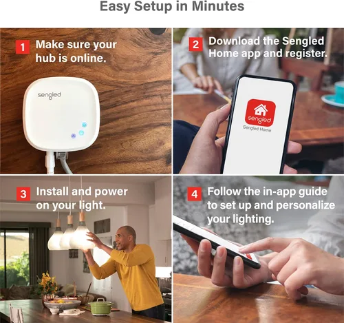 Vista 6 de [Usado] Sengled Kit de inicio de bombilla inteligente, bombillas inteligentes que funcionan con Alexa, Google Home, bombilla que cambia