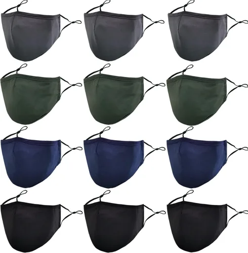 Vista 7 de Mascarillas de tela lavables y reutilizables para mujeres y hombres, máscara facial transpirable con alambre de nariz y bolsillo para filtro
