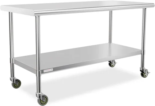 Vista 10 de STABLEINK Mesa de acero inoxidable con protector contra salpicaduras de 30 Con Backsplash