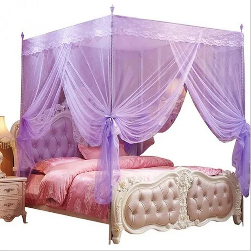 Vista 8 de cortina para cama de 4 esquinas, diseño de princesa