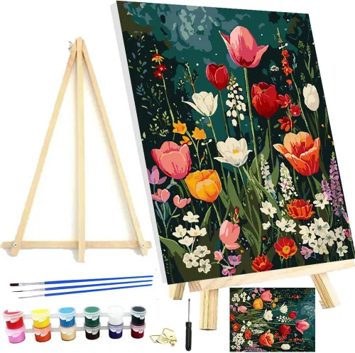 Vista 35 de Meothan Kits de pintura por números para adultos enmarcados, pintura de otoño por números para adultos principiantes, kits de pintura de calabaza