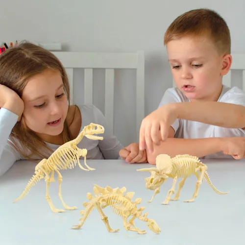 Vista 6 de Figura para armar Nuolux, 3 piezas 4D fósil de esqueleto de dinosaurio para niños