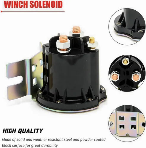 Vista 2 de Interruptor de relé solenoide de arranque de 12 V, contactor de trabajo intermitente, 3 terminales, corriente de 150 A, máximo 800 A, con tuercas