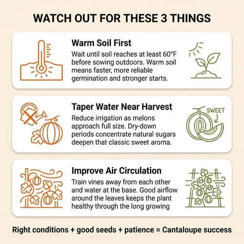Vista 5 de 50 Hale's Best Cantaloupe Seeds for Planting - Sweet Aromatic Heirloom, Non-GMO, USA Grown by RDR Seeds