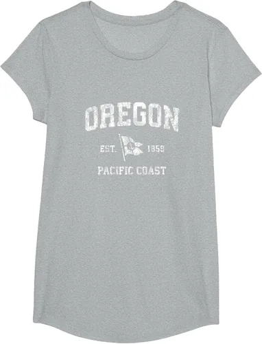 Vista 90 de Oregon Vintage barco ancla bandera diseño de West Coast Retro Tee, hombre S, Arándano