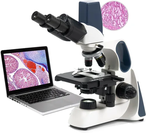 Vista 11 de SWIFT SW380B Microscopio compuesto binocular, 40X-2500X con cámara de 1.3 MP, 100 diapositivas de microscopio, kit de microscopio para estudiantes