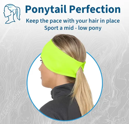 Vista 60 de TrailHeads - Diadema para mujer, diseño de cola de caballo, con banda para la oreja que absorbe la humedad, ideal para correr