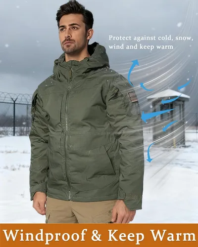 Vista 2 de WAHYI Men's Winter Thermal Jacket Waterproof Windproof Heat Reflective Lining Coat Outdoor Skiing Hiking Freezer Jackets