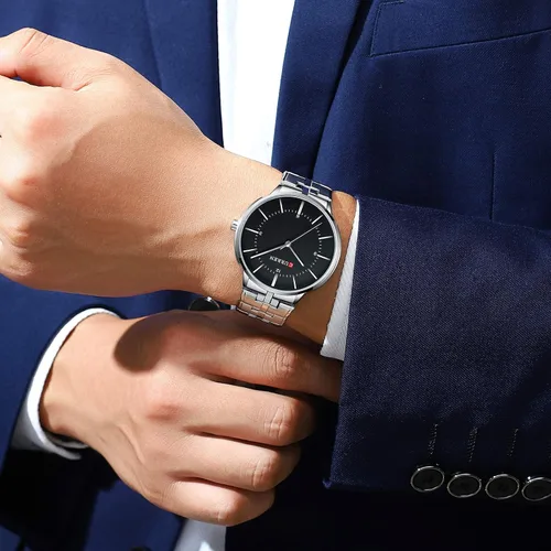 Vista 3 de Hombres Relojes Moda Azul Hombre Reloj 2019 Marca de Lujo Impermeable Cuarzo Analógico Reloj Hombre