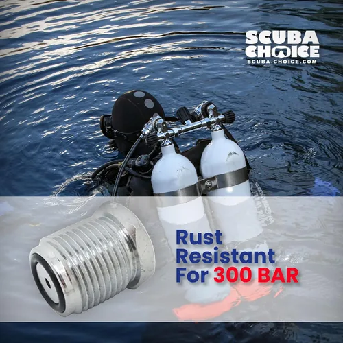 Vista 6 de Scuba Choice Buceo Buceo Hembra 1/4 NPT a Macho Din Adaptador Rosca