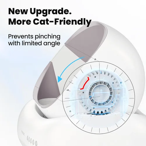 Vista 2 de Neakasa M1 Plus Lite - Caja de arena autolimpiante, diseño abierto para gatos grandes, limpieza automática con control de aplicación, color blanco