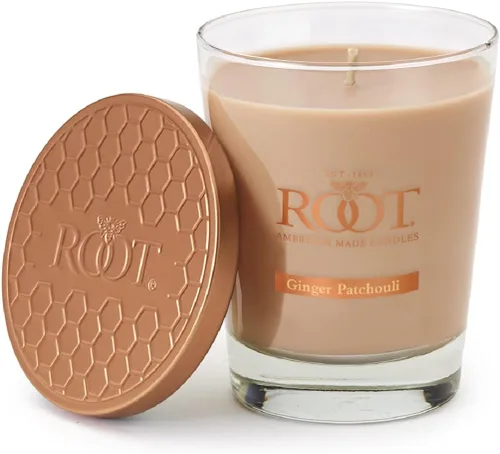Vista 17 de Root Candles Velas perfumadas de panal Veriglass Premium hecha a mano con mezcla de cera de abeja, pequeña, Hosta