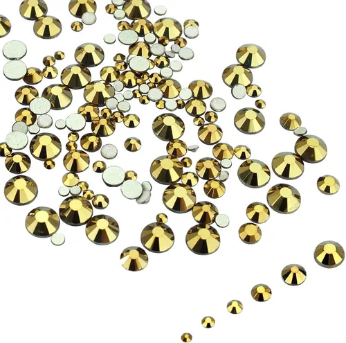 Vista 25 de LolliBeads Piedras redondas de resina para uñas con parte trasera plana y cristales acrílicos.