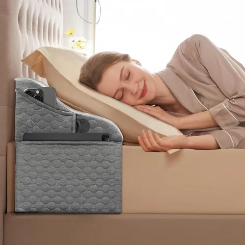Vista 2 de Simpledad Almohada de cuña de tamaño individual para relleno de huecos de cama, almohada de cuña para espacio de cabecera (0-8 pulgadas), relleno