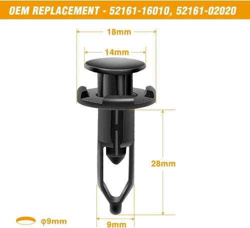 Vista 4 de GOOACC 100 piezas de 0.256 in, 0.276 in y 0.354 in compatibles con retenedores de tipo empuje Toyota 90467-10183, retenedor de tipo empuje bajo
