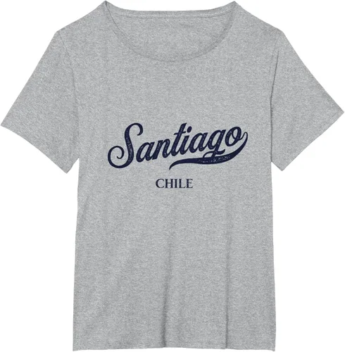 Vista 23 de Retro Chile City - Camiseta vintage de Santiago, Gris Gris Oscuro