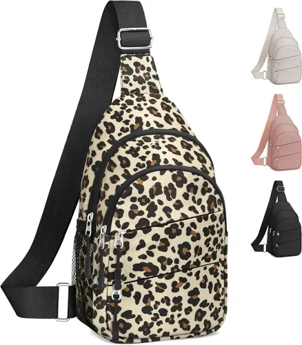 Vista 22 de Tuwubi Bolsos cruzados para mujer, bolsa para hombres, mochila pequeña de senderismo antirrobo, ligera para viajes al aire libre (M, beige)