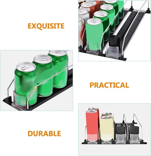 Vista 4 de Zerodeko Bebidas Bebidas Estante Botella Deslizante Organizador Tienda Empujador de Bebidas Máquina Vendedora+Máquinas Empujador de Bebidas Máquina