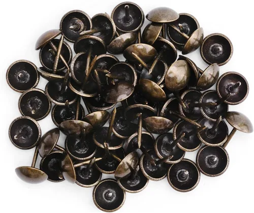 Vista 14 de MroMax 120 tachuelas de clavos para tapicería de 0.47 pulgadas de diámetro, hierro de estilo vintage, de metal, redondos, de 0.67 pulgadas de altura