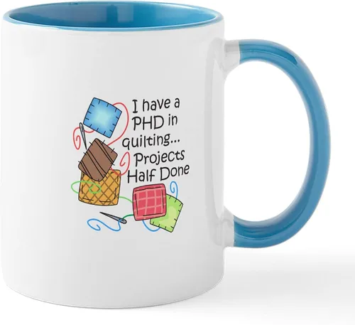 Vista 24 de CafePress Knitting Phd (Projects Half D Mug 11 oz (11.0 fl oz) Taza de café de cerámica