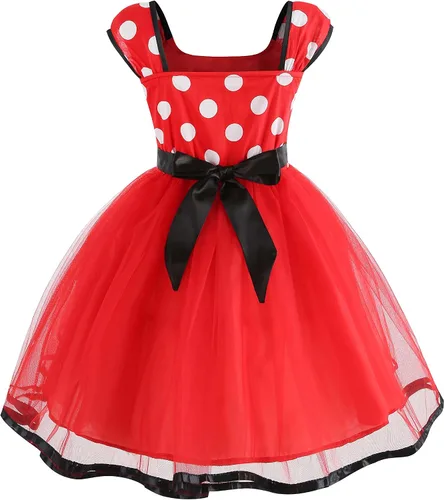 Vista 2 de Gridamea - Vestido de Minnie Mouse para niñas, disfraz de Mickey para fiesta de cumpleaños