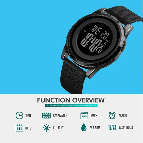 Vista 2 de YUINK Mens Watch Ultra-Thin Digital Sports Watch Waterproof Stainless Steel Fashion Wrist Watch for Men Women